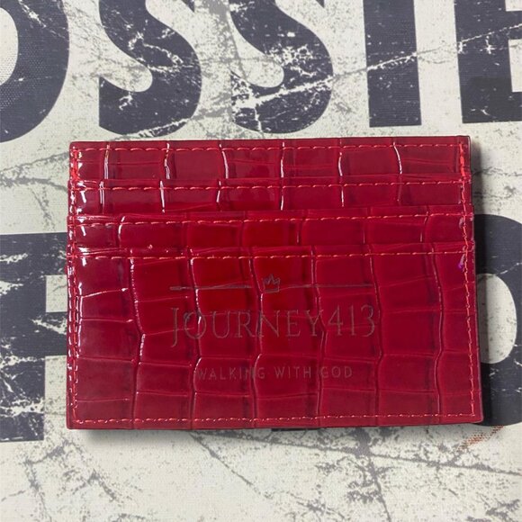 NEW - JOURNEY413 CROC LEATHER 4X3 CARD CASE WALLET 3 COLOR OPTIONS 1 - Picture 10 of 13